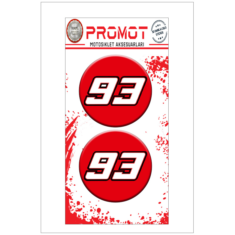 MARQUEZ 93 3D KABARTMALI DAMLA LOGO STİCKER 5cm 02
