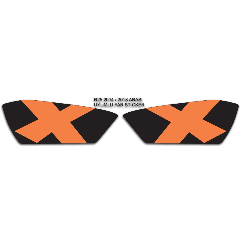 R25 2014/2018 UYUMLU FAR KAPLAMA STİCKER TURUNCU X