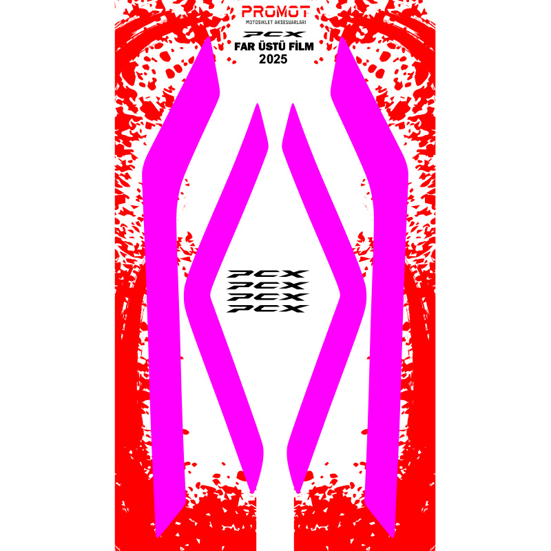 PCX 125/150 UYUMLU FAR KAPLAMA STİCKER 2025 MODEL 4