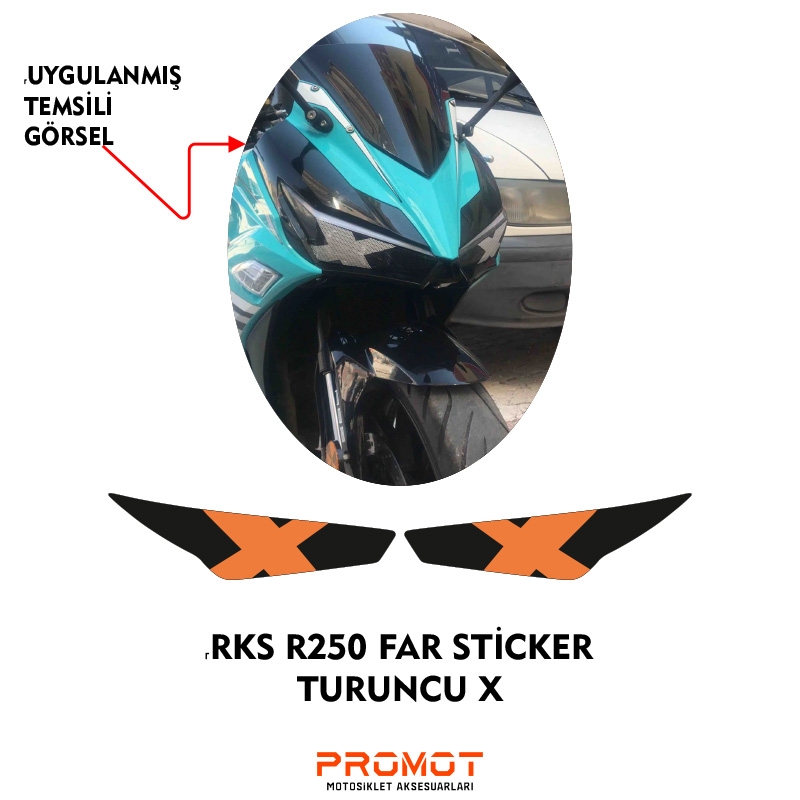 RKS R250 UYUMLU FAR KAPLAMA STİCKER TURUNCU X 2023/24