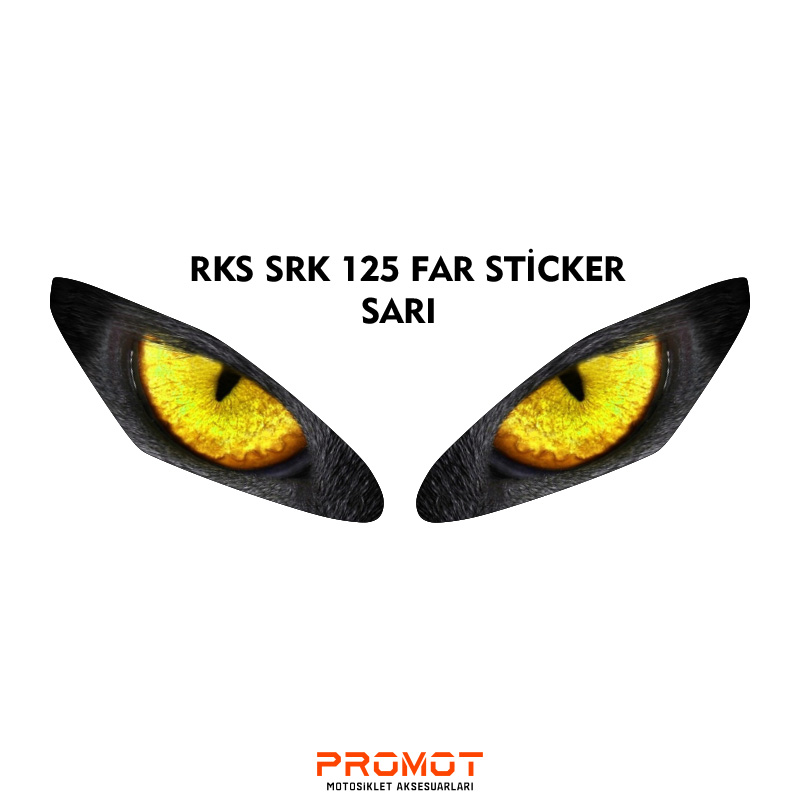 RKS SRK 125R UYUMLU FAR KAPLAMA STİCKER SARI