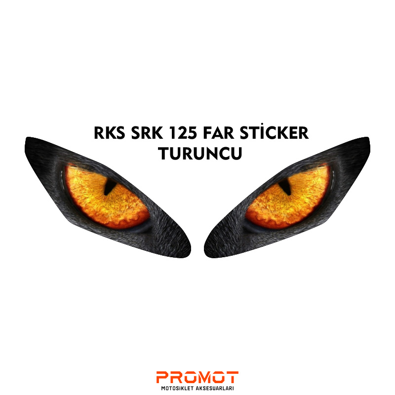 RKS SRK 125R UYUMLU FAR KAPLAMA STİCKER TURUNCU