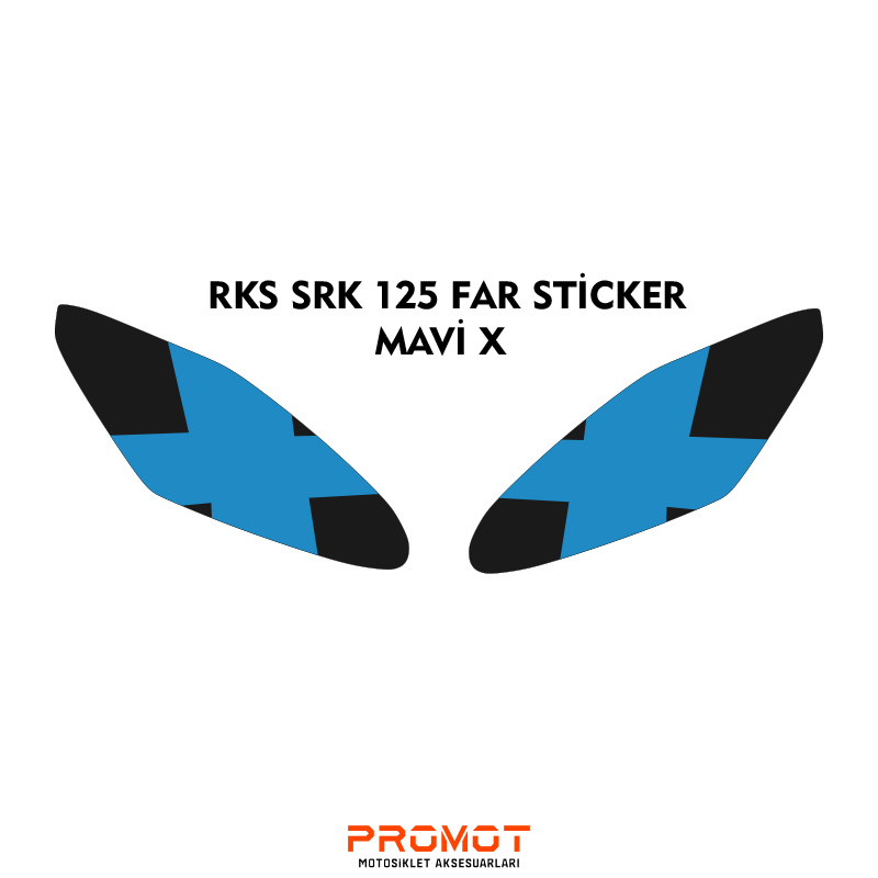 RKS SRK 125R UYUMLU FAR KAPLAMA STİCKER MAVİ X