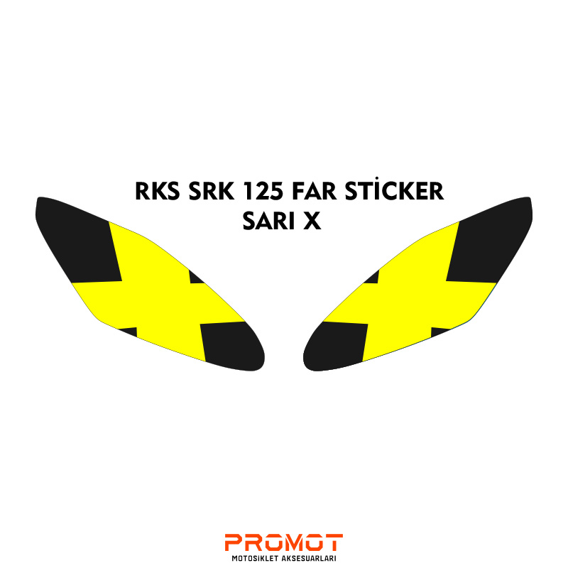 RKS SRK 125R UYUMLU FAR KAPLAMA STİCKER SARI X