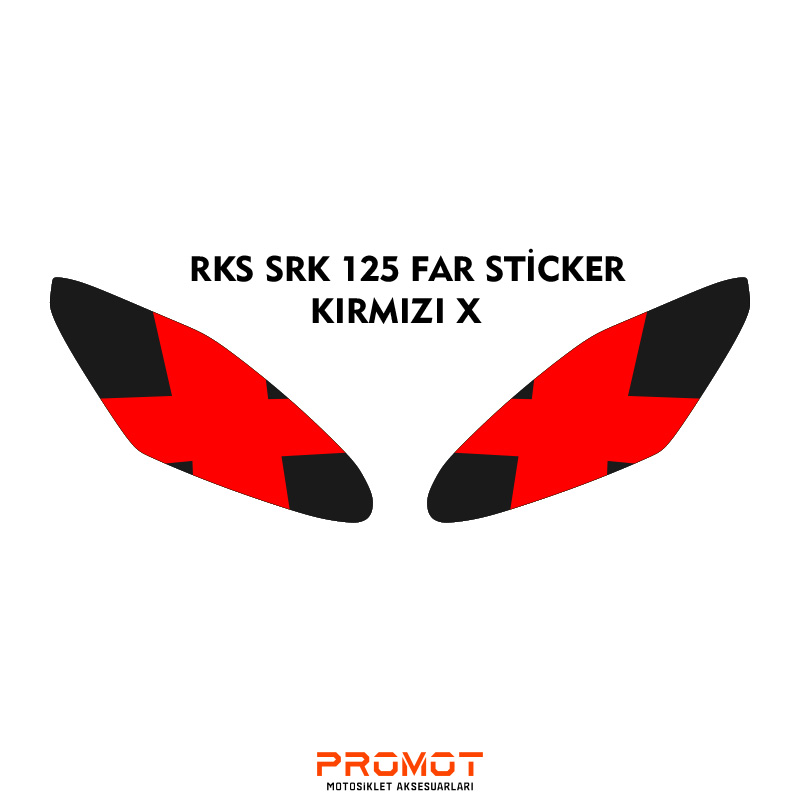 RKS SRK 125R UYUMLU FAR KAPLAMA STİCKER KIRMIZI X