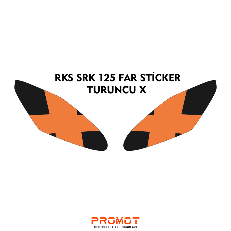 RKS SRK 125R UYUMLU FAR KAPLAMA STİCKER TURUNCU X