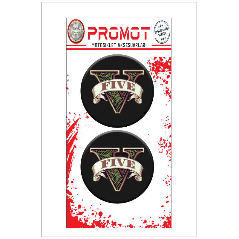 GRAND THEFT AUTO TASARIMLI 3D KABARTMALI DAMLA STİCKER 5CMx5CM 02