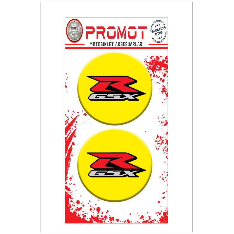 GSXR SUZUKI 3D KABARTMALI DAMLA STİCKER 5CMx5CM 02