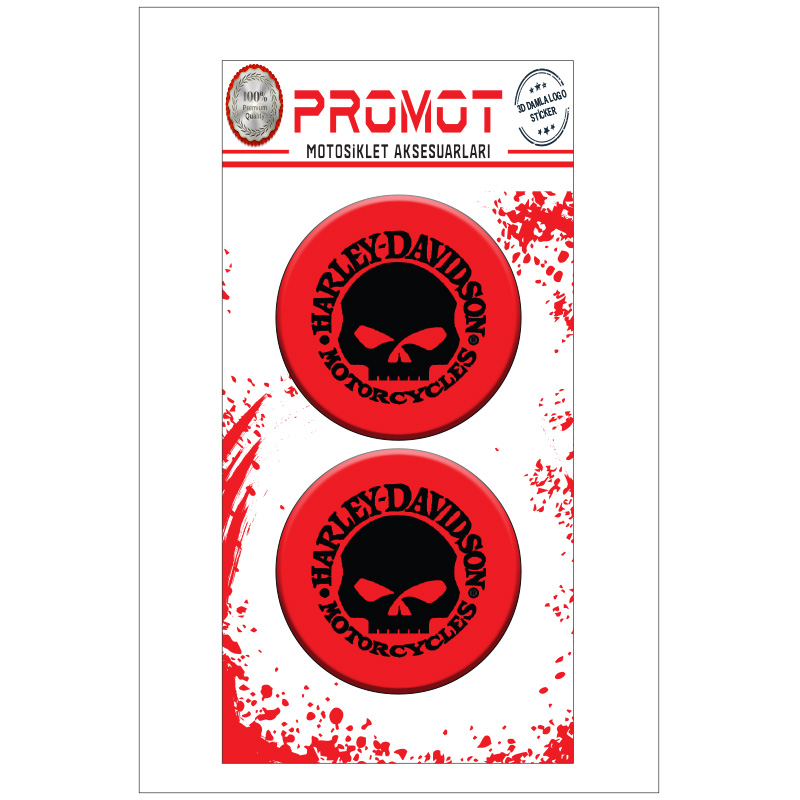 HARLEY DAVIDSON 3D KABARTMALI DAMLA STİCKER 5CMx5CM 01