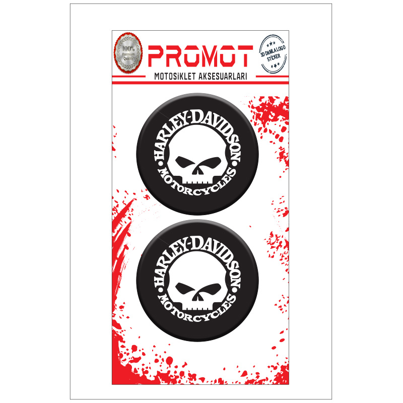 HARLEY DAVIDSON 3D KABARTMALI DAMLA STİCKER 5CMx5CM 03