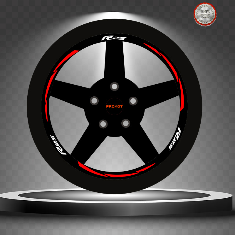 R25 REKLEFTİF KIRMIZI 3 PARÇALI JANT ŞERİDİ