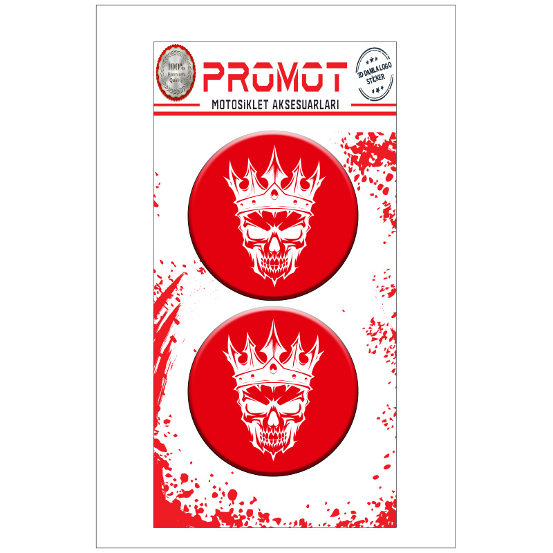 KURU KAFA 3D KABARTMALI DAMLA LOGO STİCKER 5cm 03