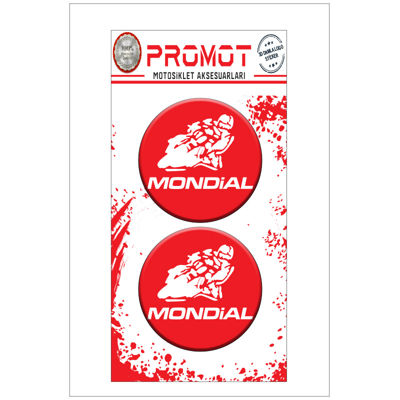 MONDİAL 3D KABARTMALI DAMLA LOGO STİCKER 5cm 02