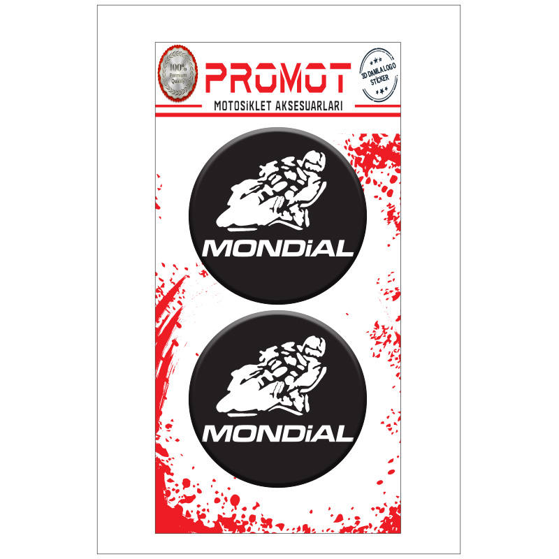MONDİAL 3D KABARTMALI DAMLA LOGO STİCKER 5cm 03