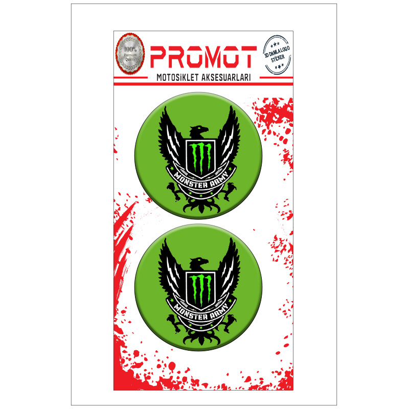 MONSTER 3D KABARTMALI DAMLA LOGO STİCKER 5cm 11
