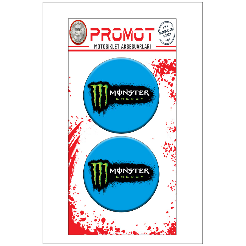 MONSTER 3D KABARTMALI DAMLA LOGO STİCKER 5cm 14