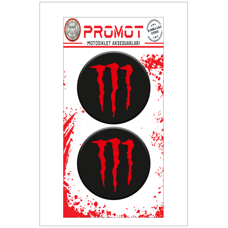 MONSTER 3D KABARTMALI DAMLA LOGO STİCKER 5cm 05