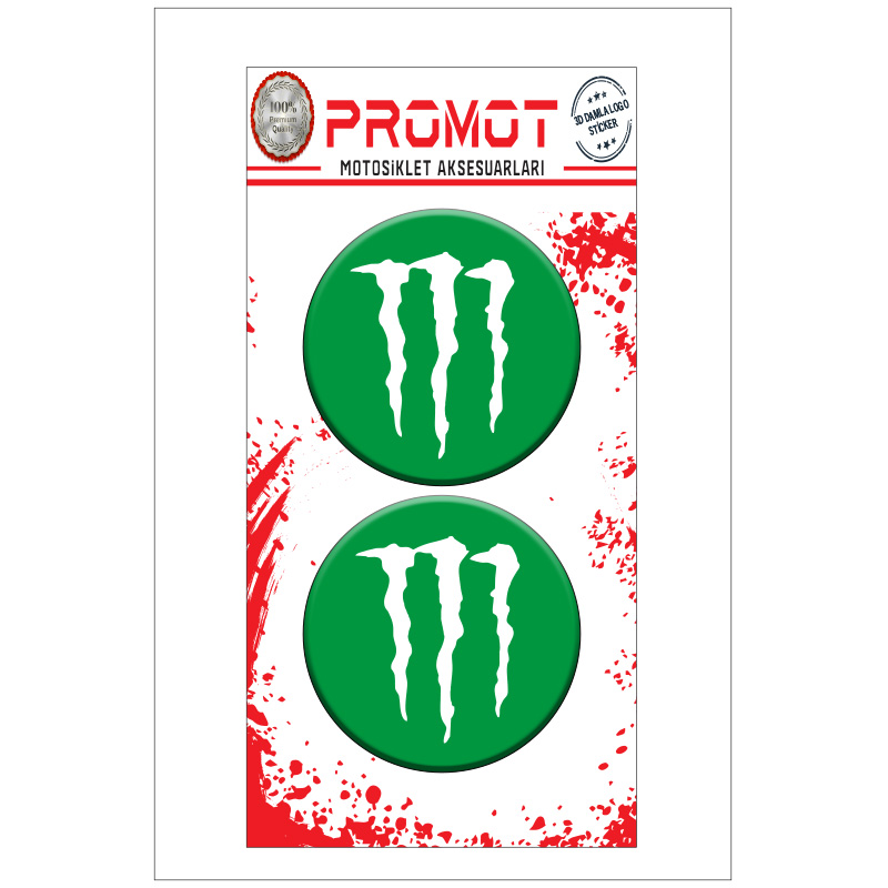 MONSTER 3D KABARTMALI DAMLA LOGO STİCKER 5cm 08