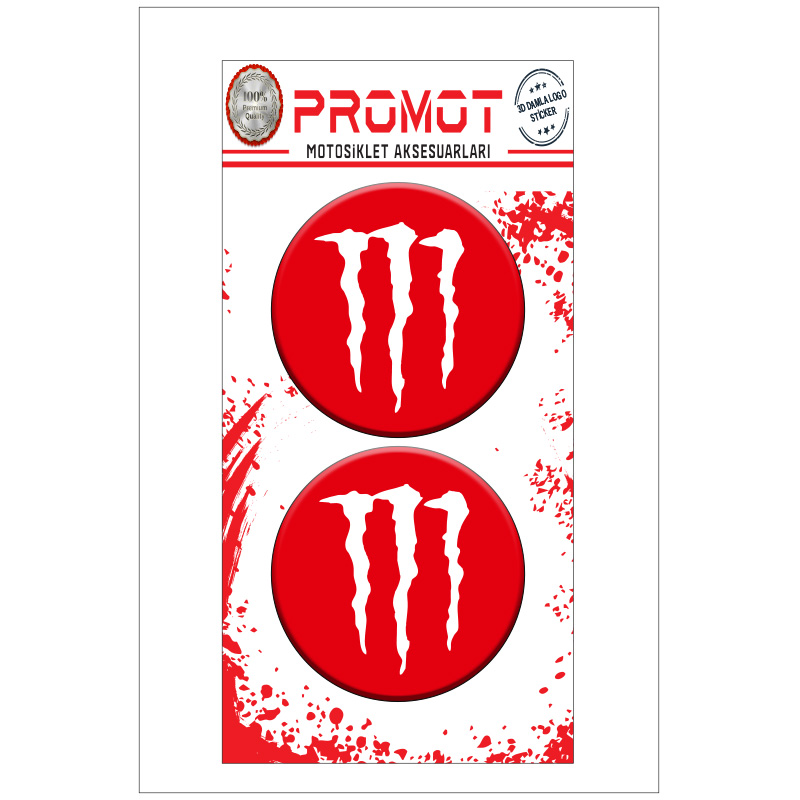 MONSTER 3D KABARTMALI DAMLA LOGO STİCKER 5cm 09