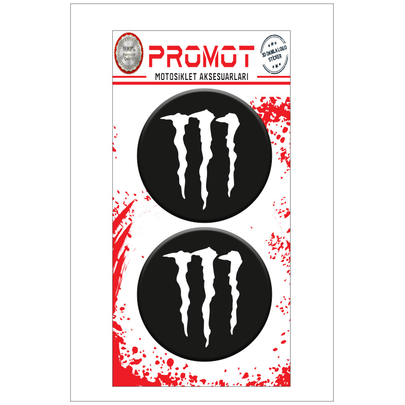 MONSTER 3D DAMLA 2 Lİ STİCKER LOGO 2