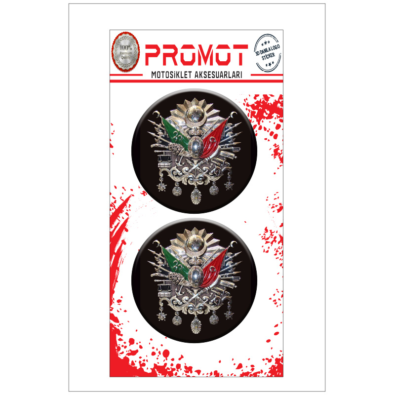 OSMANLI TUĞRA 3D KABARTMALI DAMLA LOGO STİCKER 5cm 01