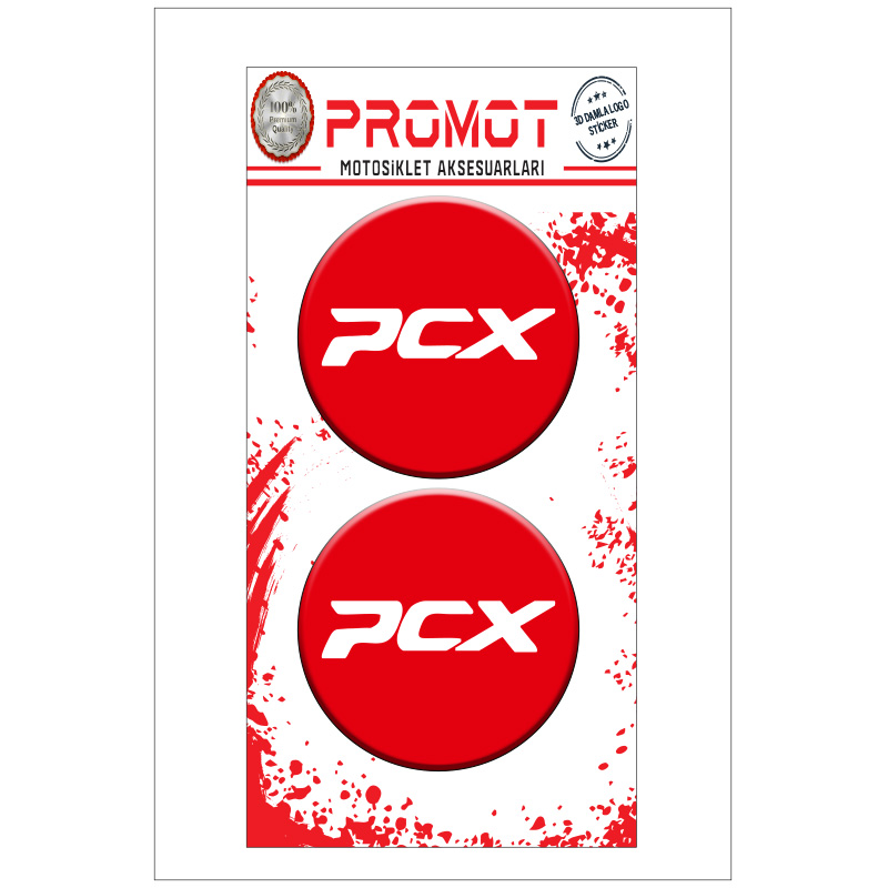 PCX 3D KABARTMALI DAMLA LOGO STİCKER 5cm 01