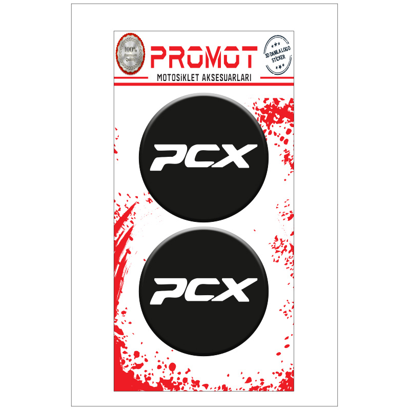 PCX 3D KABARTMALI DAMLA LOGO STİCKER 5cm 02