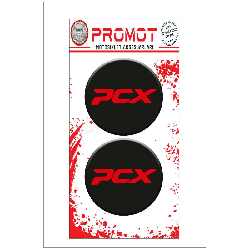 PCX 3D KABARTMALI DAMLA LOGO STİCKER 5cm 03