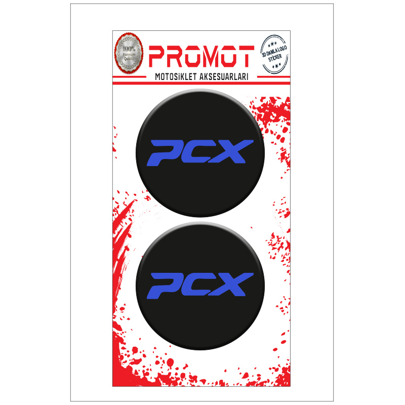 PCX 3D KABARTMALI DAMLA LOGO STİCKER 5cm 04