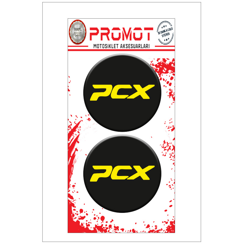 PCX 3D KABARTMALI DAMLA LOGO STİCKER 5cm 05