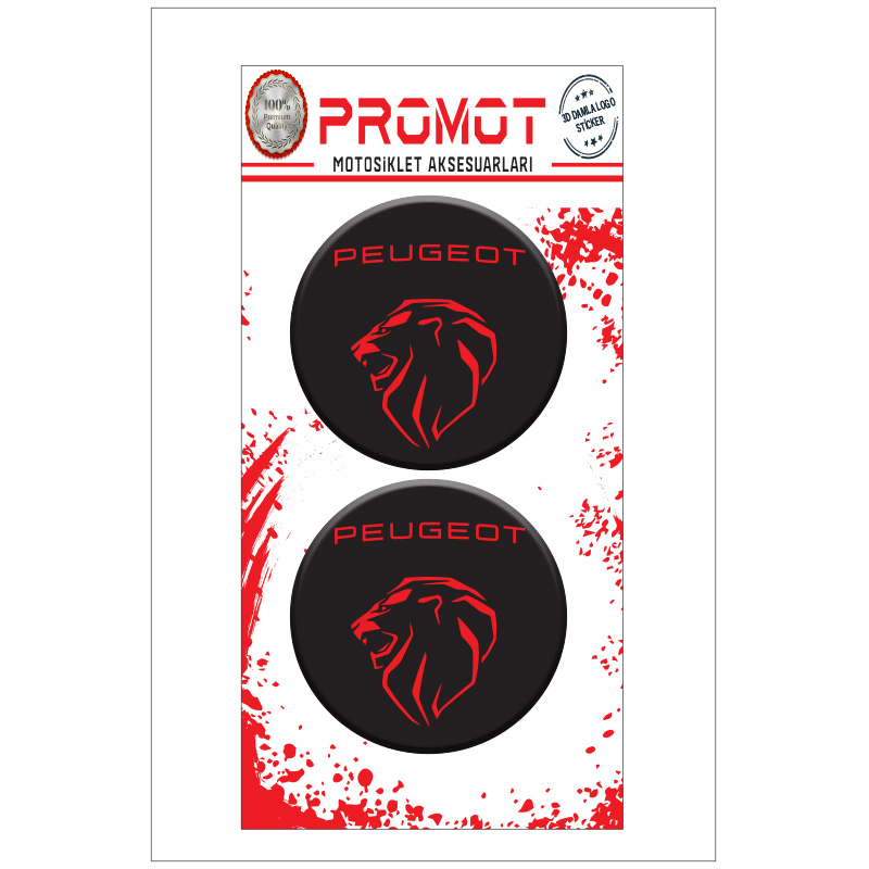 PEUGEOT 3D KABARTMALI DAMLA LOGO STİCKER 5cm 03
