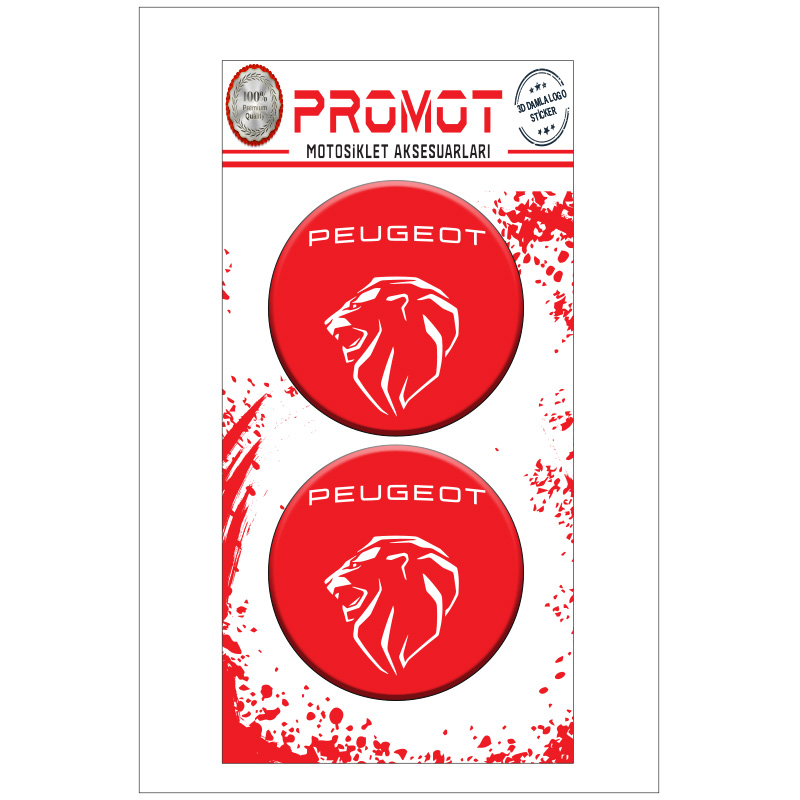 PEUGEOT 3D KABARTMALI DAMLA LOGO STİCKER 5cm 07