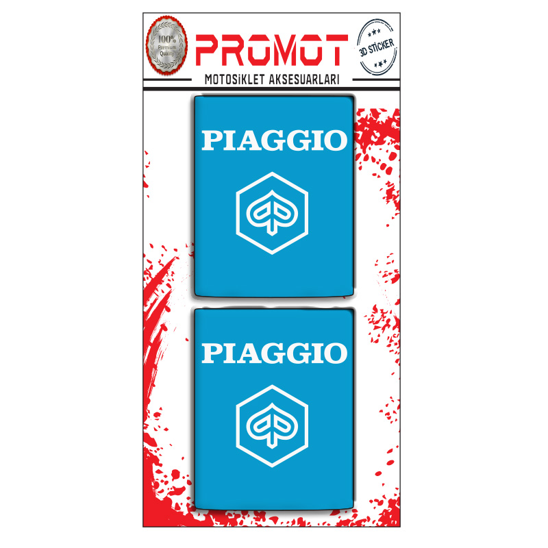 PİAGGİO UYUMLU 3D DAMLA LOGO  STİCKER 5
