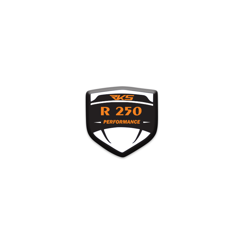 RKS R250 LOGOLU 3D KABARTMALI SİPERLİK CAMI STİCKER 1