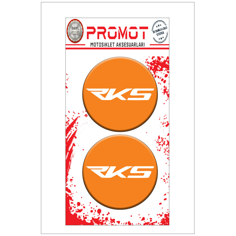 RKS TASARIMLI 3D KABARTMALI DAMLA LOGO STİCKER 5cm 01