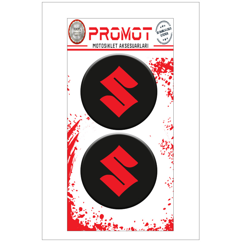 SUZUKİ MOTOSİKLET 3D KABARTMALI DAMLA LOGO STİCKER 5cm 01