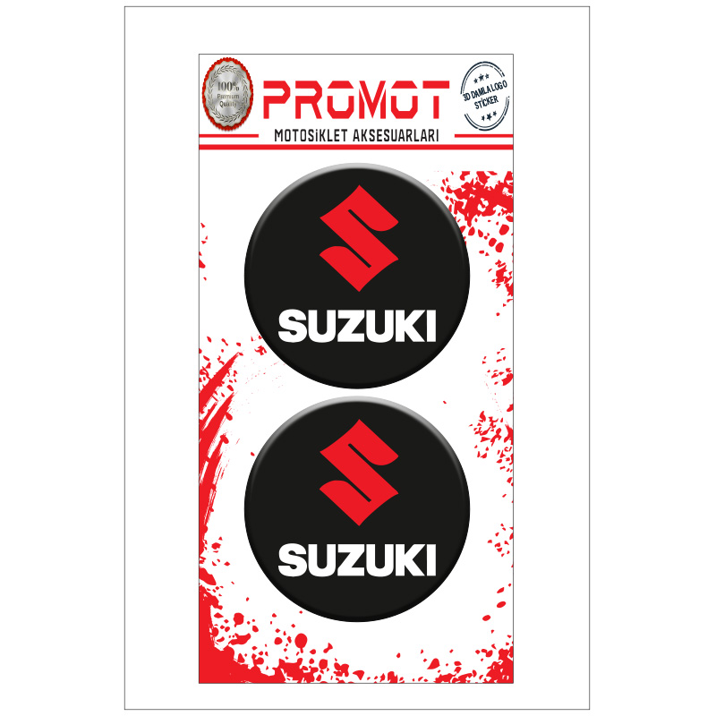 SUZUKİ MOTOSİKLET 3D KABARTMALI DAMLA LOGO STİCKER 5cm 06