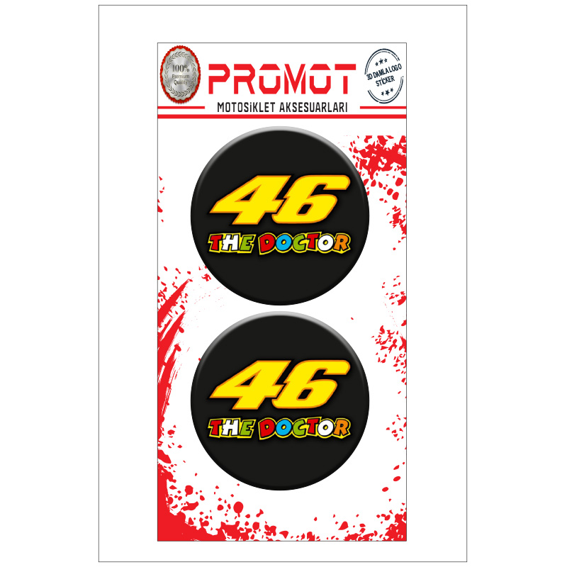 THE DOCTOR 46 3D KABARTMALI DAMLA LOGO STİCKER 5cm 01