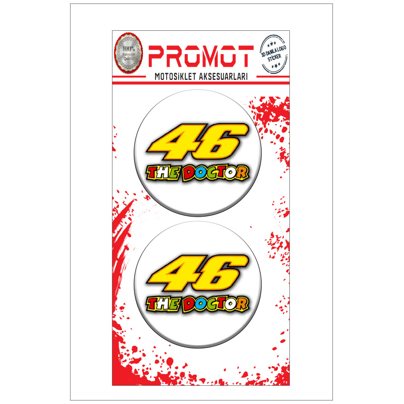 THE DOCTOR 46 3D KABARTMALI DAMLA LOGO STİCKER 5cm 02