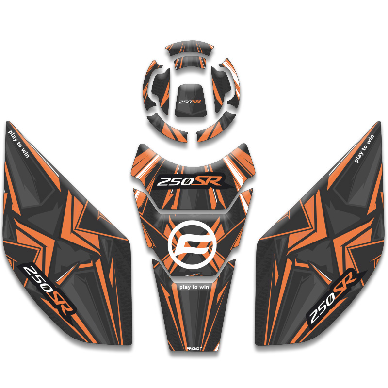 CF MOTO 250 SR TANK PAD SET (2016/ 2023) UYUMLU 06