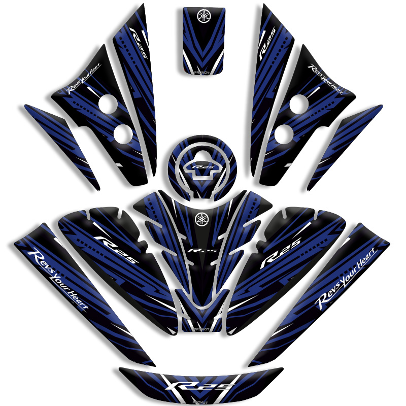 YAMAHA R25 TANK PAD FULL SET (2019/2024) UYUMLU 11