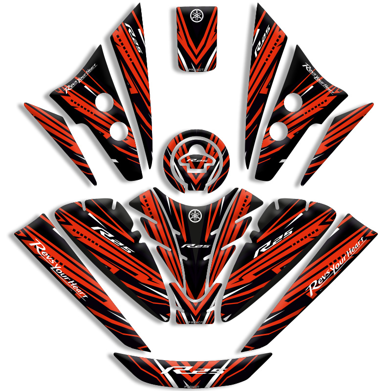 YAMAHA R25 TANK PAD FULL SET (2019/2024) UYUMLU 12