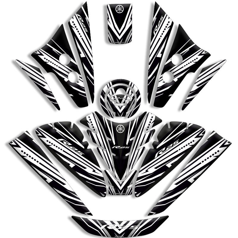 YAMAHA R25 TANK PAD FULL SET (2019/2024) UYUMLU 13