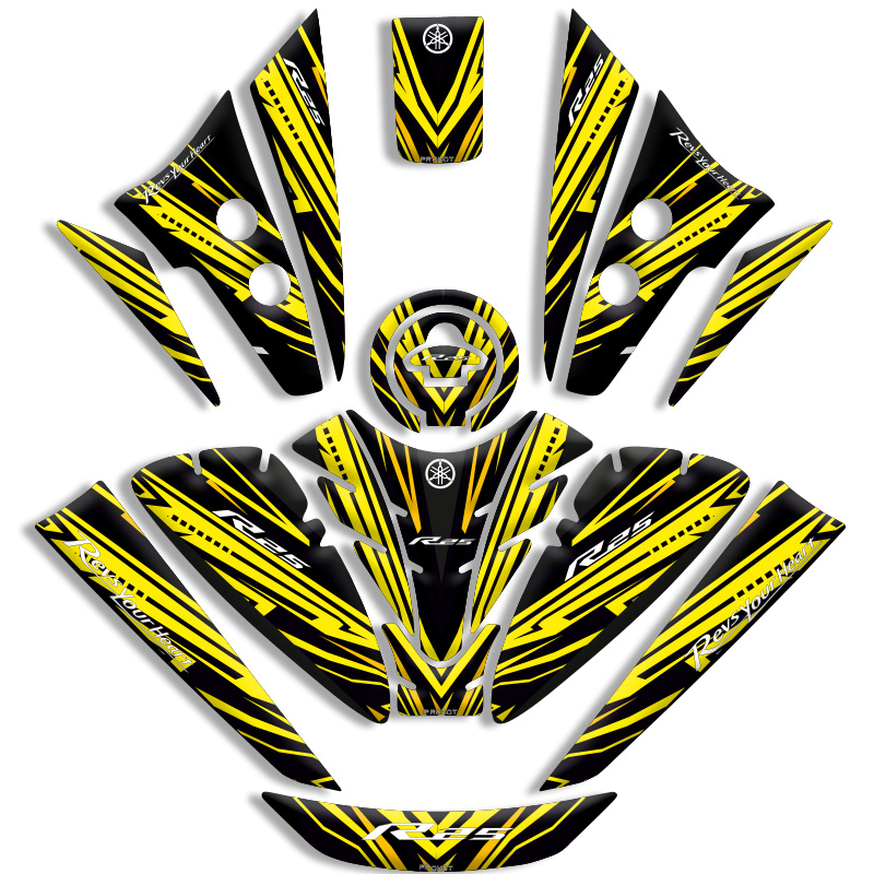 YAMAHA R25 TANK PAD FULL SET (2019/2024) UYUMLU 14