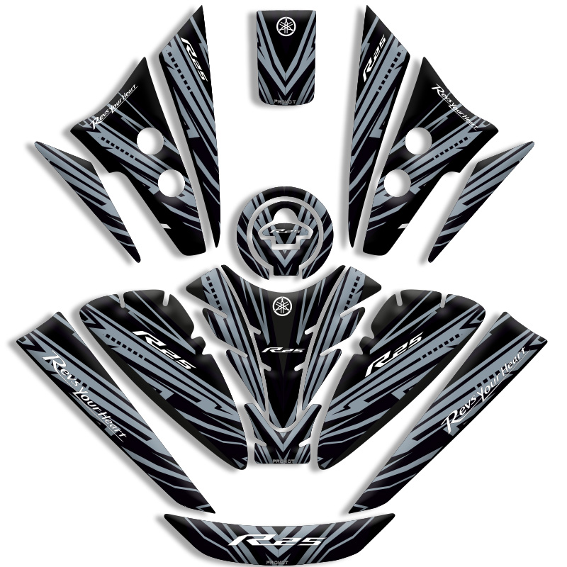 YAMAHA R25 TANK PAD FULL SET (2019/2024) UYUMLU 15