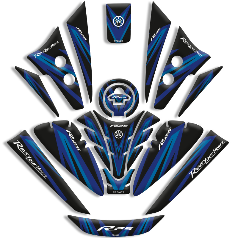 YAMAHA R25 TANK PAD FULL SET (2019/2024) UYUMLU 07