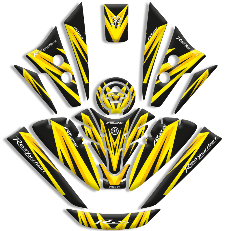 YAMAHA R25 TANK PAD FULL SET (2019/2024) UYUMLU 09