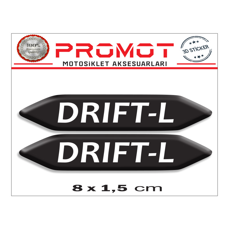 DRİFT L 3D KABARTMALI 2'Lİ DAMLA STİCKER 002