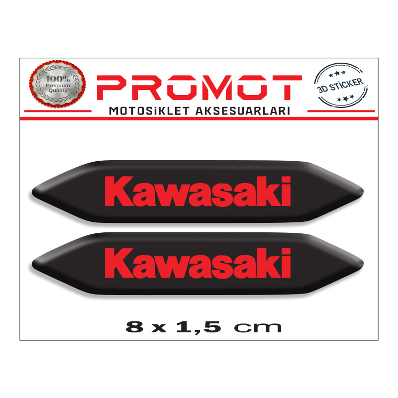 KAWASAKİ 3D KABARTMALI 2'Lİ DAMLA STİCKER 001