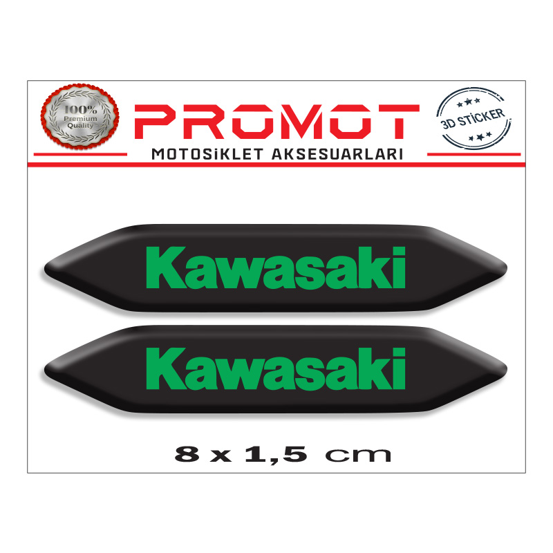 KAWASAKİ 3D KABARTMALI 2'Lİ DAMLA STİCKER 002